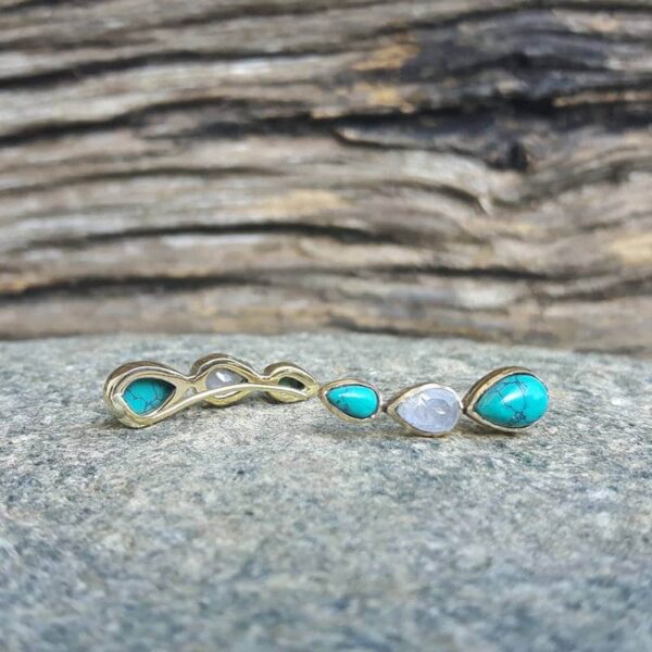 JOY golden turquoise earrings