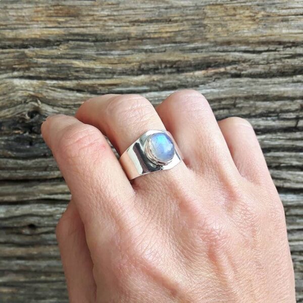 Minimalist moonstone ring