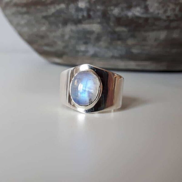 Minimalist moonstone ring