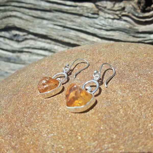 Boucles d'oreilles en citrine brute