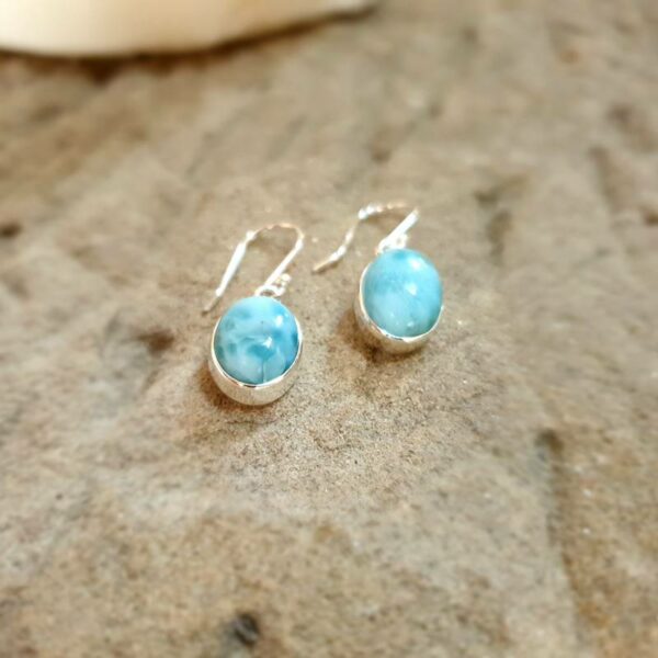 Boucles d'oreilles larimar argent