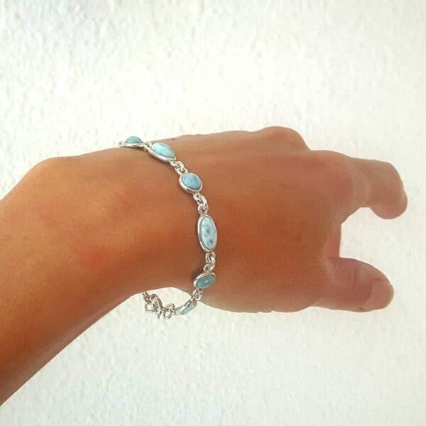 Silver larimar bracelet TIT 'BALEINE