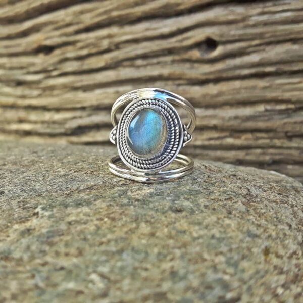 Blue Labradorite Ethnic Ring