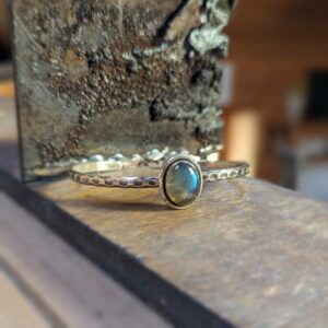 Bracelet jonc labradorite bleu