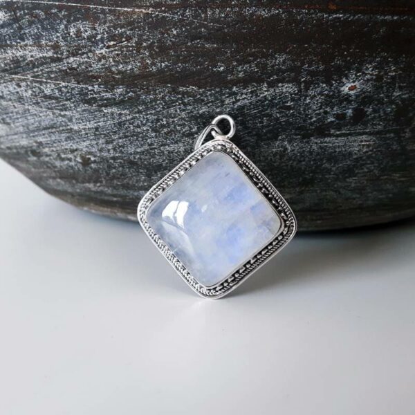 Ethnic diamond moonstone pendant