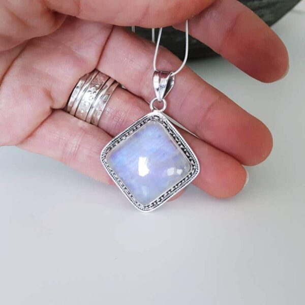 Ethnic diamond moonstone pendant