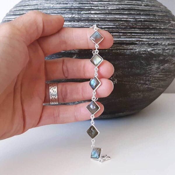 Green blue labradorite bracelet