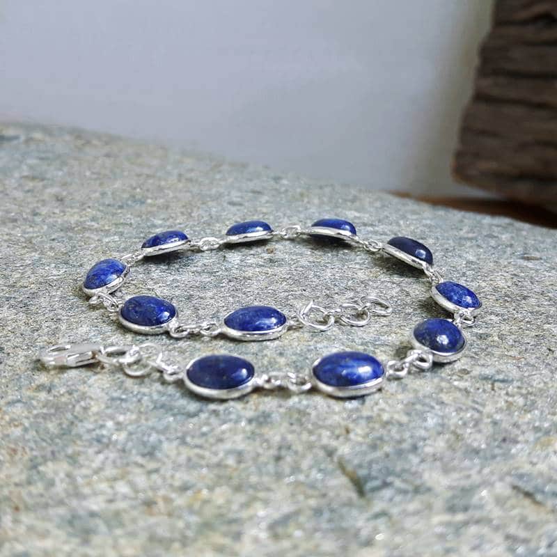 Lapis lazuli bracelet in silver - OMYOKI fair trade designer jewelry