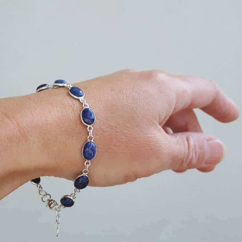 Lapis lazuli bracelet in silver - OMYOKI fair trade designer jewelry