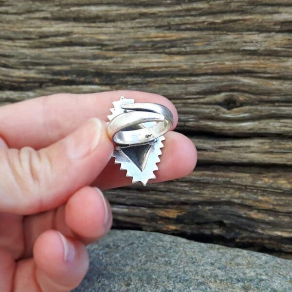 Stříbrný nastavitelný bohochický prsten