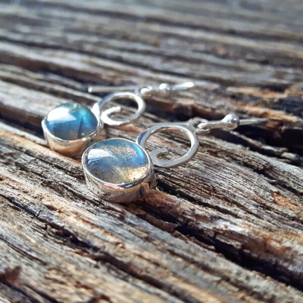 Boucles d'oreilles labradorite bleu