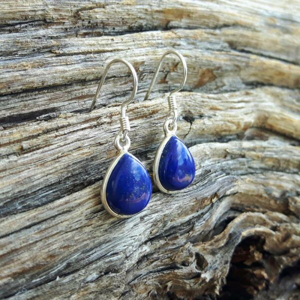 Silver lapis lazuli earrings