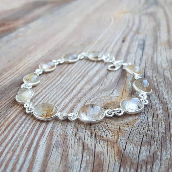 Bracelet en quartz rutile doré