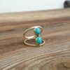 Butterfly golden turquoise ring