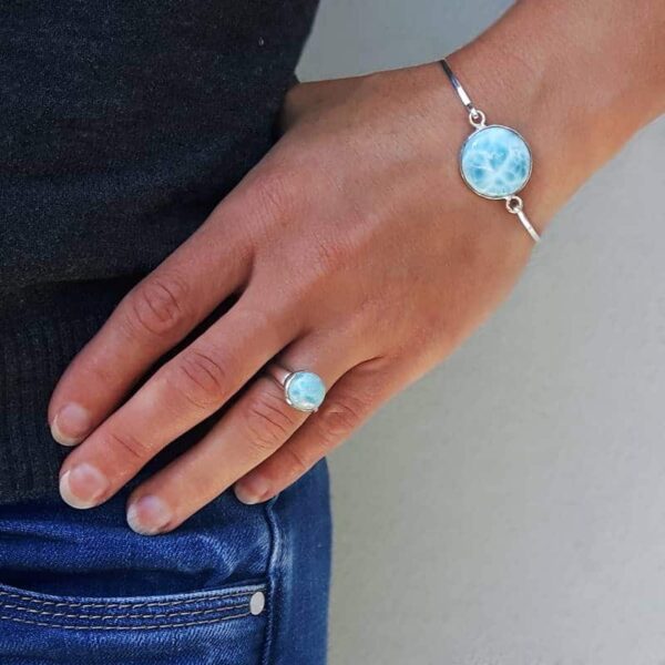 Anillo larimar ajustable OCEAN