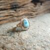 Anillo de plata ajustable en larimar.