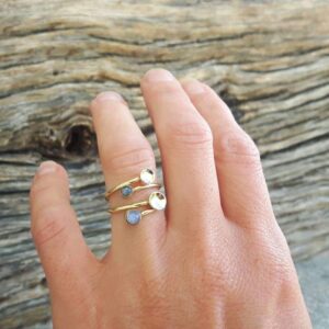 Mini lozenge moonstone ring