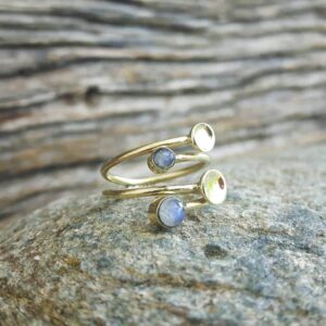 Mini lozenge moonstone ring