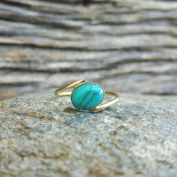 JANIS gouden turquoise ring