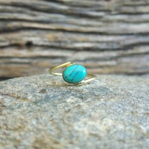 Bague turquoise or JANIS