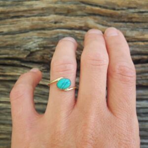 JANIS gouden turquoise ring