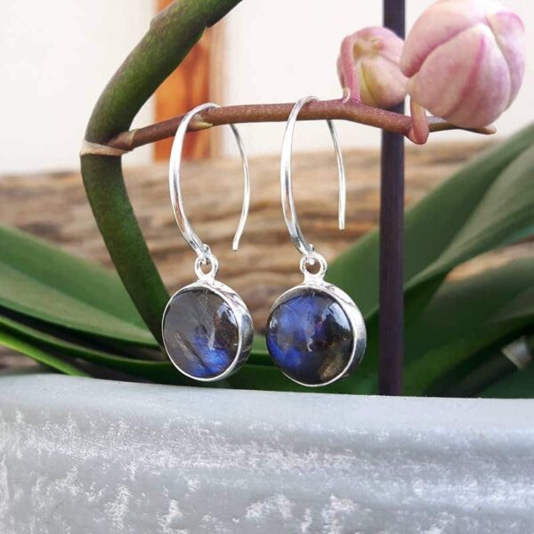 Boucles d'oreilles créoles labradorite