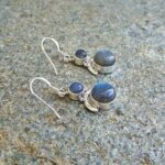Boucles d'oreilles petites lunes labradorite