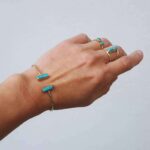 Jonc ouvert turquoise or GEO