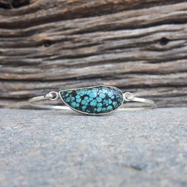 Silver turquoise ring VAGUE