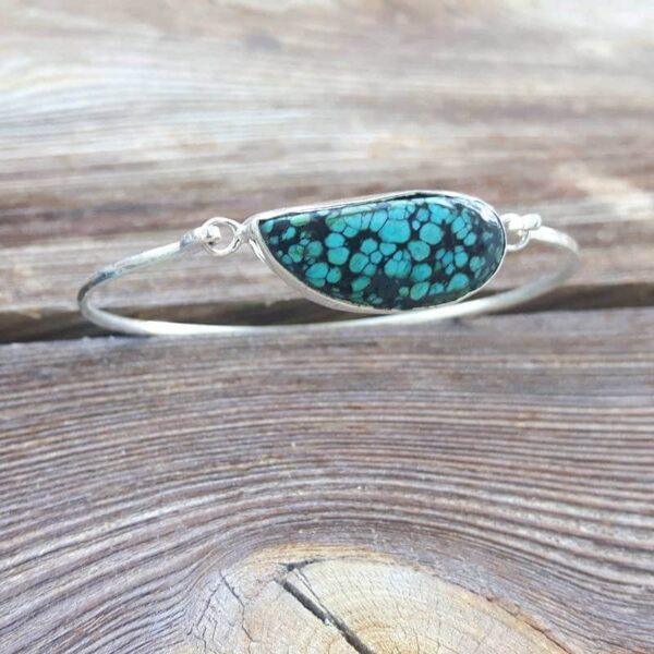 Silver turquoise ring VAGUE