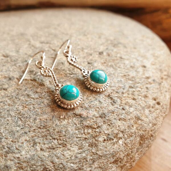 Boucles d'oreilles ethniques en turquoise