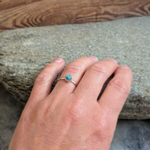 Bague fine turquoise argent 925