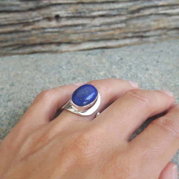 Einstellbarer Ring Lapislazuli Silber