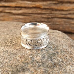 OM silver meditation ring