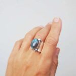 Bague réglable labradorite argent