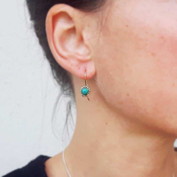 Pendientes turquesa FLOR