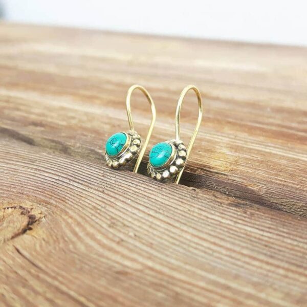 BLOEM turquoise oorbellen