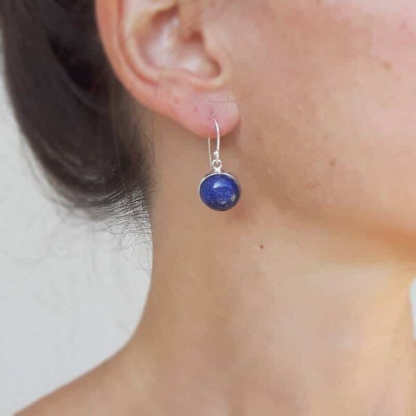 Brincos lapis lazuli em prata