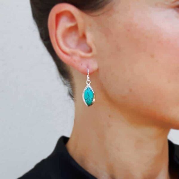 Boucles d'oreilles turquoise pendantes