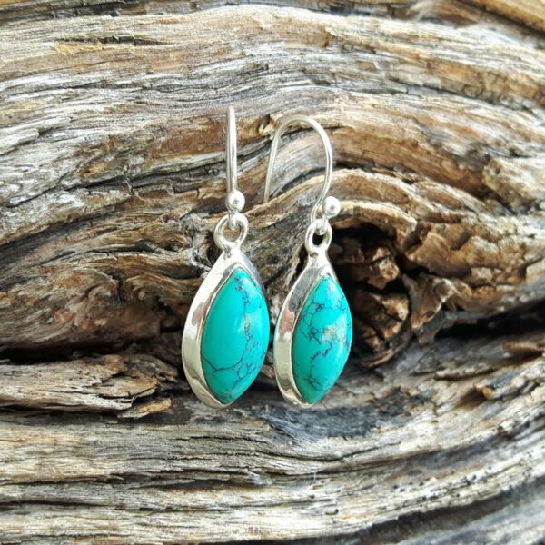 Dangling turquoise earrings