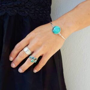 Turquoise silver bangle bracelet NUDE