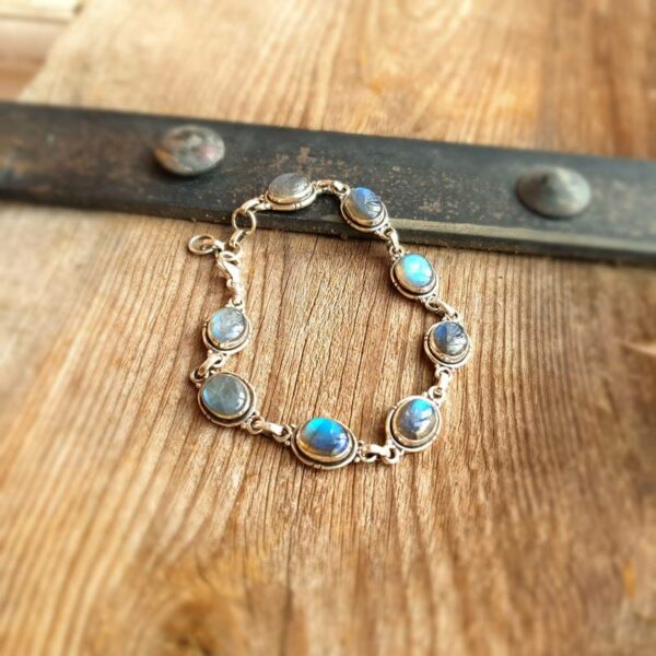 Stillanlegt silfur labradorite armband