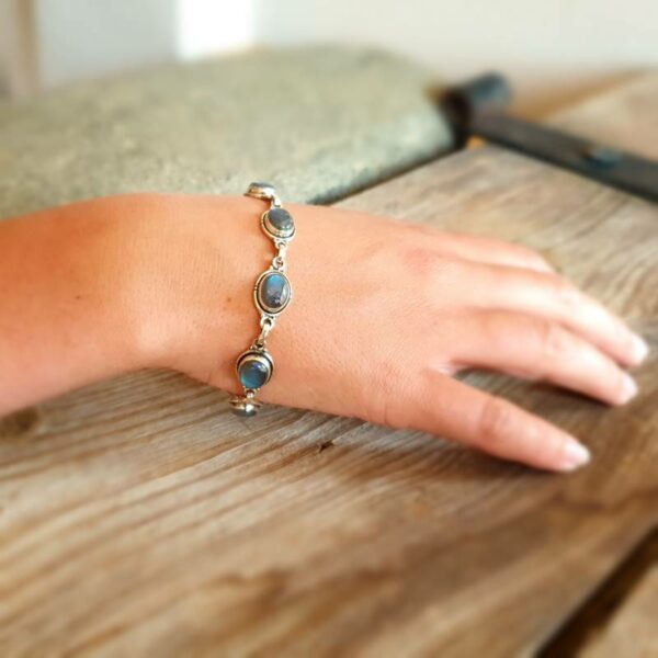 Bracciale labradorite argento regolabile