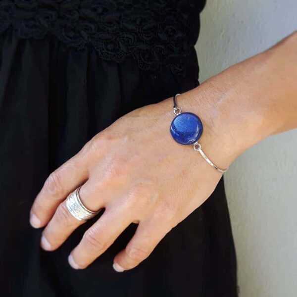 Silver lapis lazuli bracelet HARMONY