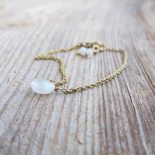 Golden Moonstone drop armbånd