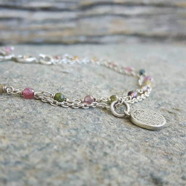 Bracelet tourmaline argent FLEUR DE VIE