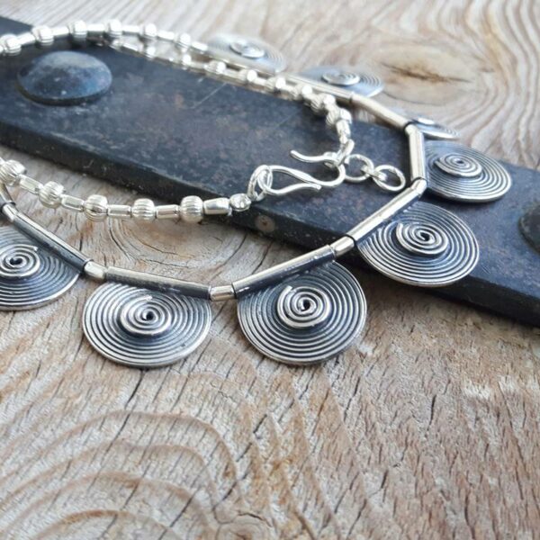 Ethnic necklace in sterling silver