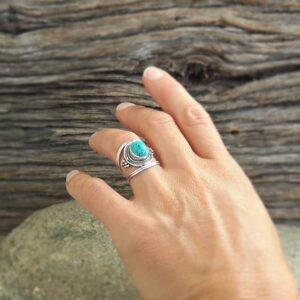 Turquoise etnische ring