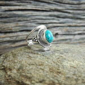 Turquoise etnische ring