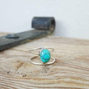 Fine ring in turquoise